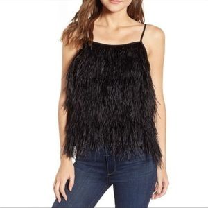 Chelsea28 Feather Camisole Tank Top Medium